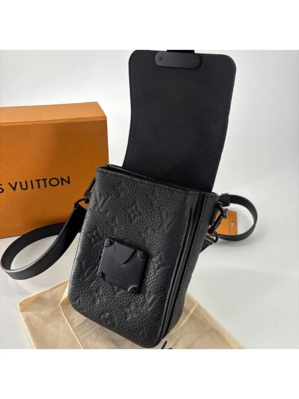 Louis Vuitton Super Monogram Taurillon S Rock Shoulder Bag Black